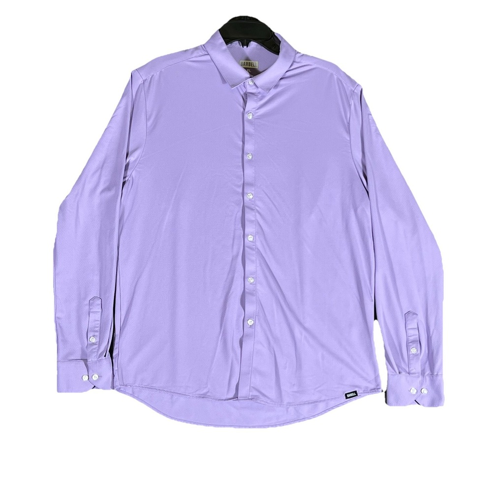 Barbell Shirt Mens XL Purple‎ Button Front Preppy Long Sleeve Casual